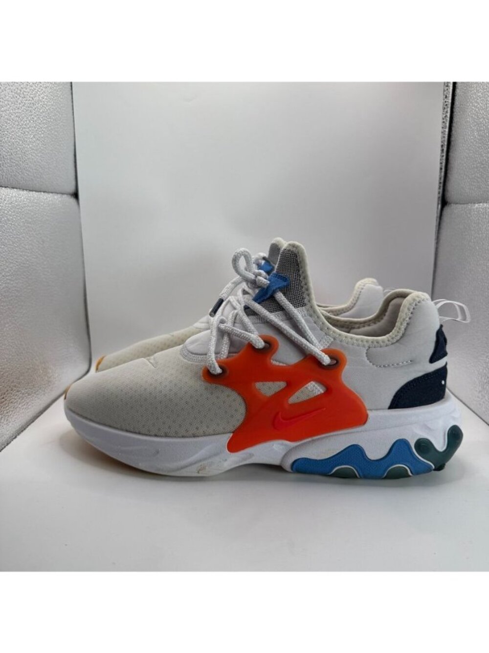 Nike React Presto Breezy Thursday White Orange Blue Mens Running Shoes Size 9.5 - Picture 4 of 8